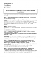 Règlement Intérieur + Tarifs